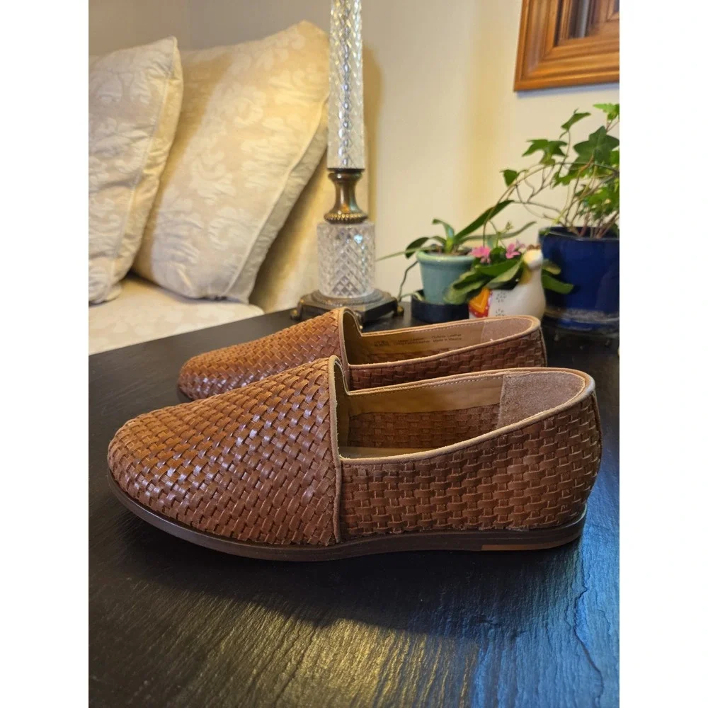 Nisolo Men's Alejandro Woven Leather Slip On 2.0 Shoes Brown Size 10.5 EUC! $198